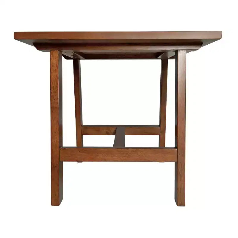 Merrick Lane, table d'appoint rustique en bois massif, modèle Trestle Farmhouse