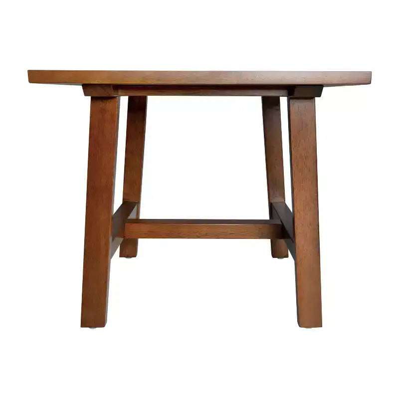 Merrick Lane, table d'appoint rustique en bois massif, modèle Trestle Farmhouse