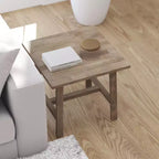 Merrick Lane, table d'appoint rustique en bois massif, modèle Trestle Farmhouse