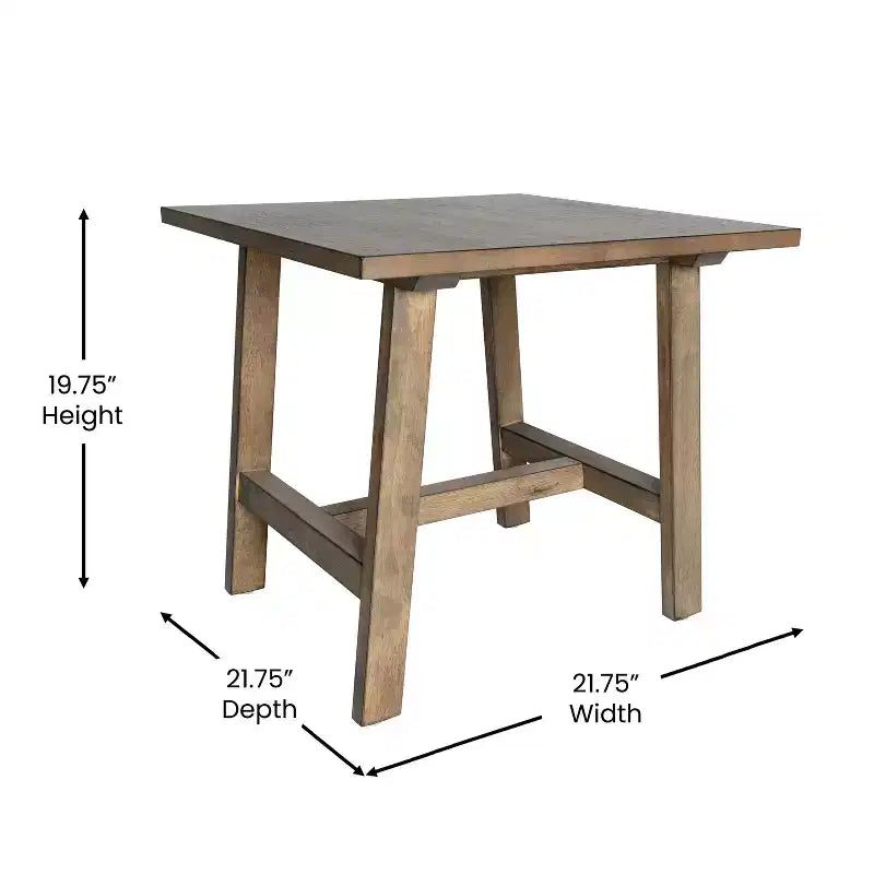 Merrick Lane, table d'appoint rustique en bois massif, modèle Trestle Farmhouse