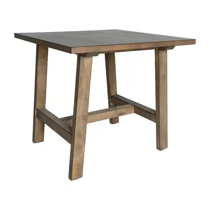 Merrick Lane Farmhouse Trestle End Table, Solid Wood Rustic Accent Table
