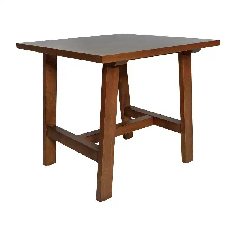 Merrick Lane, table d'appoint rustique en bois massif, modèle Trestle Farmhouse