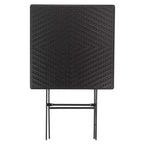 Table carrée pliante Elama en rotin synthétique noir