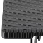 Table carrée pliante Elama en rotin synthétique noir