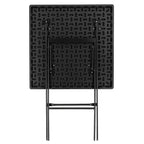 Table carrée pliante Elama en rotin synthétique noir