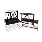 Table basse carrée Kate and Laurel Truss en MDF, 36x36x18, blanc et noyer brun