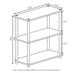 Furinno Étagère industrielle à 3 niveaux, bibliothèque compacte et ouverte, présentoir de rangement