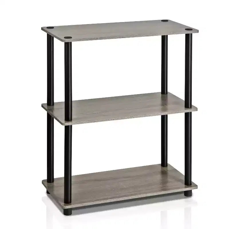 Furinno Étagère industrielle à 3 niveaux, bibliothèque compacte et ouverte, présentoir de rangement