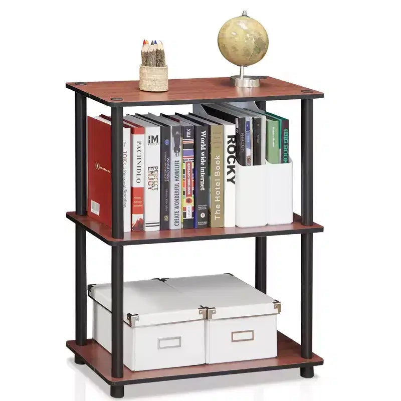Furinno Étagère industrielle à 3 niveaux, bibliothèque compacte et ouverte, présentoir de rangement