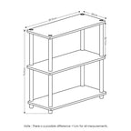 Furinno Étagère industrielle à 3 niveaux, bibliothèque compacte et ouverte, présentoir de rangement