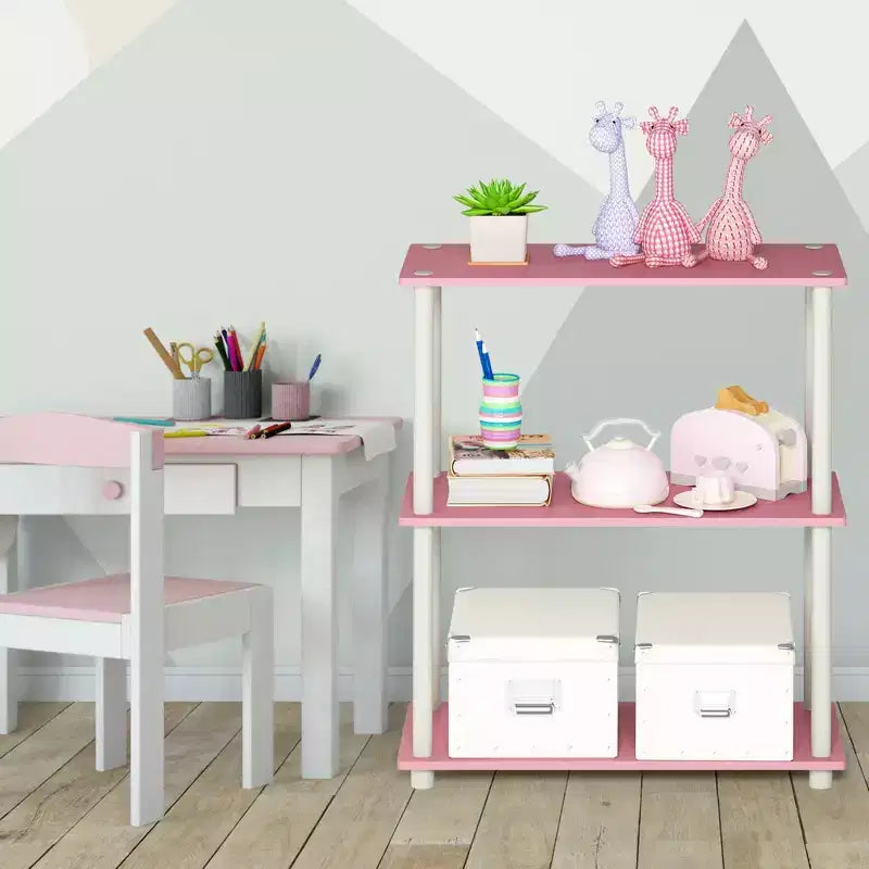 Furinno Étagère industrielle à 3 niveaux, bibliothèque compacte et ouverte, présentoir de rangement