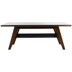 Seth 2 Tier Coffee Table - Walnut/Black Metal - Safavieh