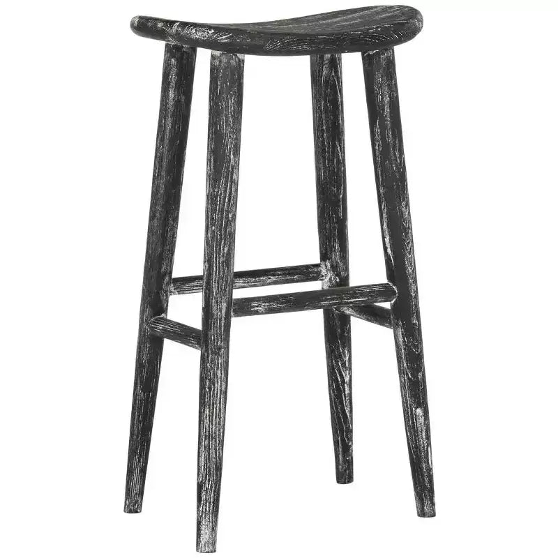 Tabouret de bar Colton Wood - BST1001 - Noir/Blanc délavé/Bois de sungkai - Safavieh