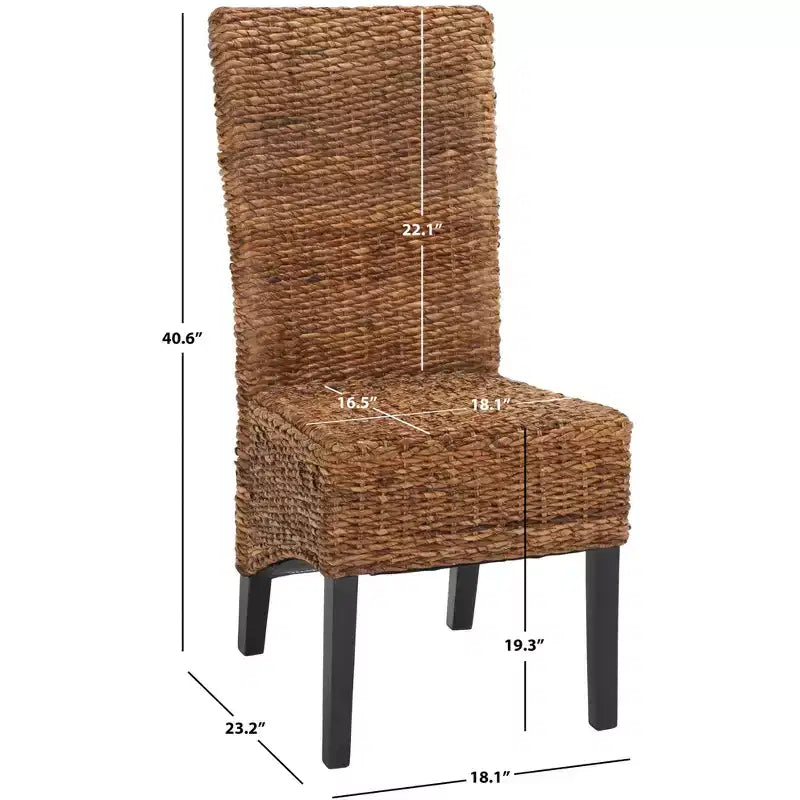 Kiska 18 H Chaise d'appoint en rotin (Lot de 2) - FOX1021 - Marron foncé - Safavieh Couture