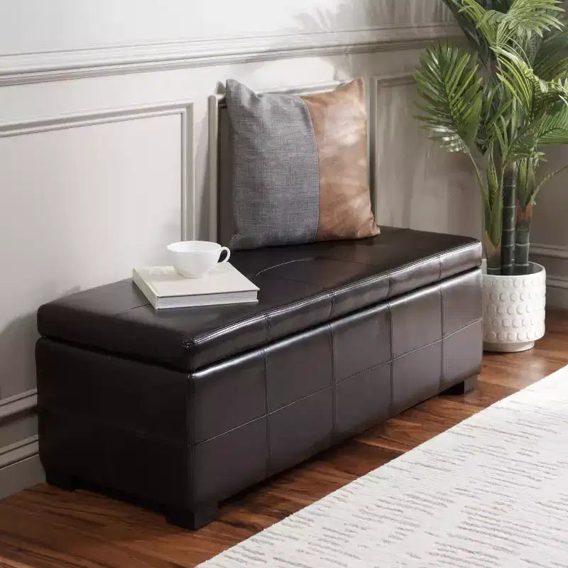 Banc de rangement capitonné large Maiden - HUD8229 - Safavieh Couture
