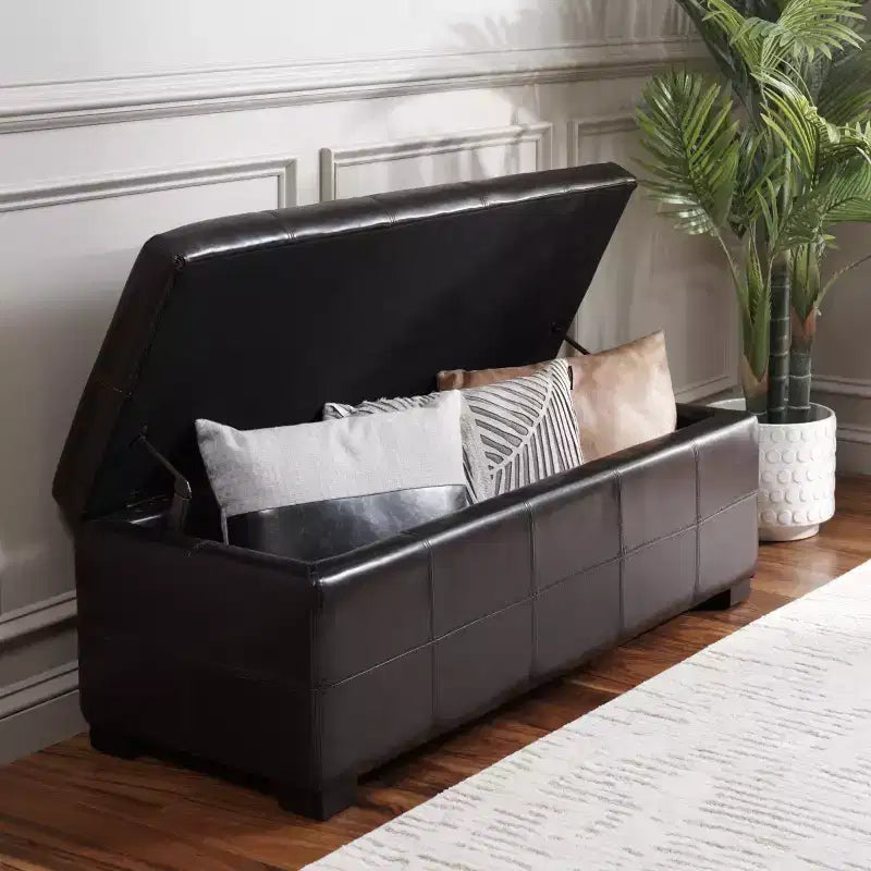 Banc de rangement capitonné large Maiden - HUD8229 - Safavieh Couture