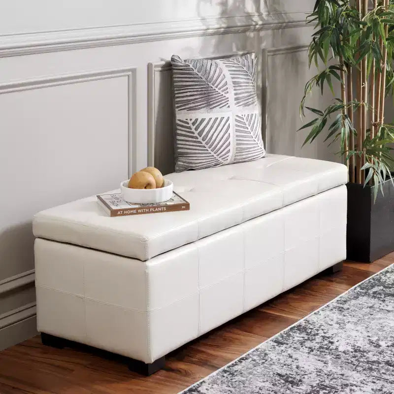 Banc de rangement capitonné large Maiden - HUD8229 - Safavieh Couture