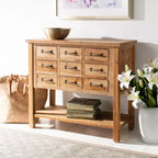 Mendie 6 Drawer Table - AMH1552 - Natural Oak - Safavieh Couture
