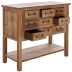 Mendie 6 Drawer Table - AMH1552 - Natural Oak - Safavieh Couture