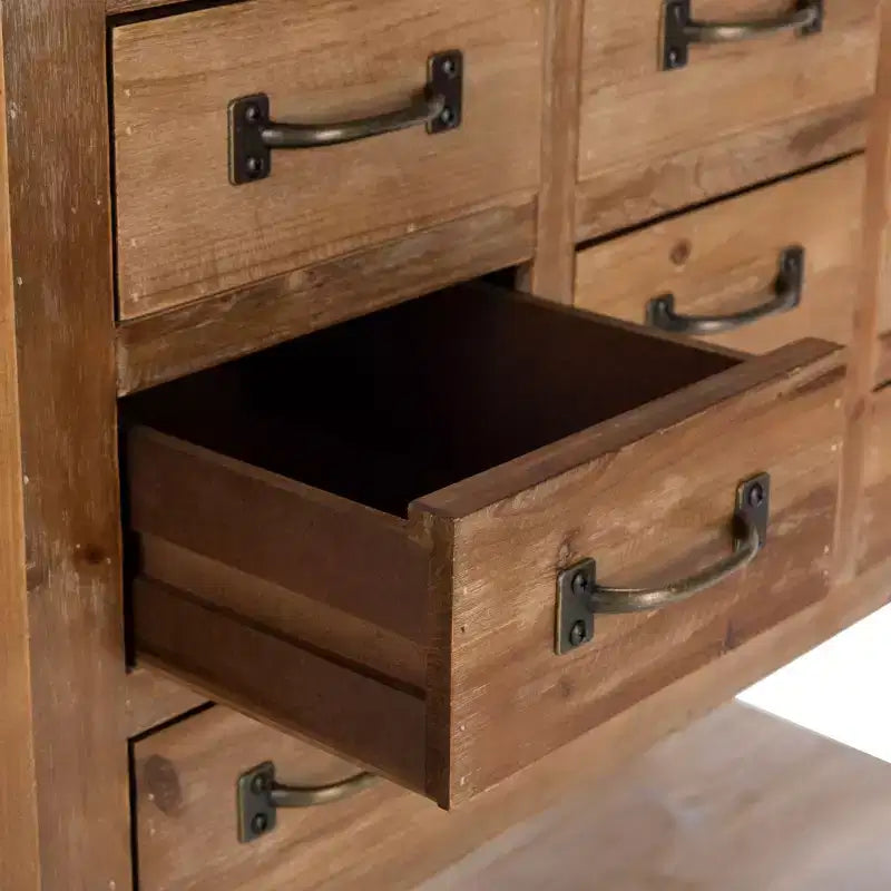 Mendie 6 Drawer Table - AMH1552 - Natural Oak - Safavieh Couture