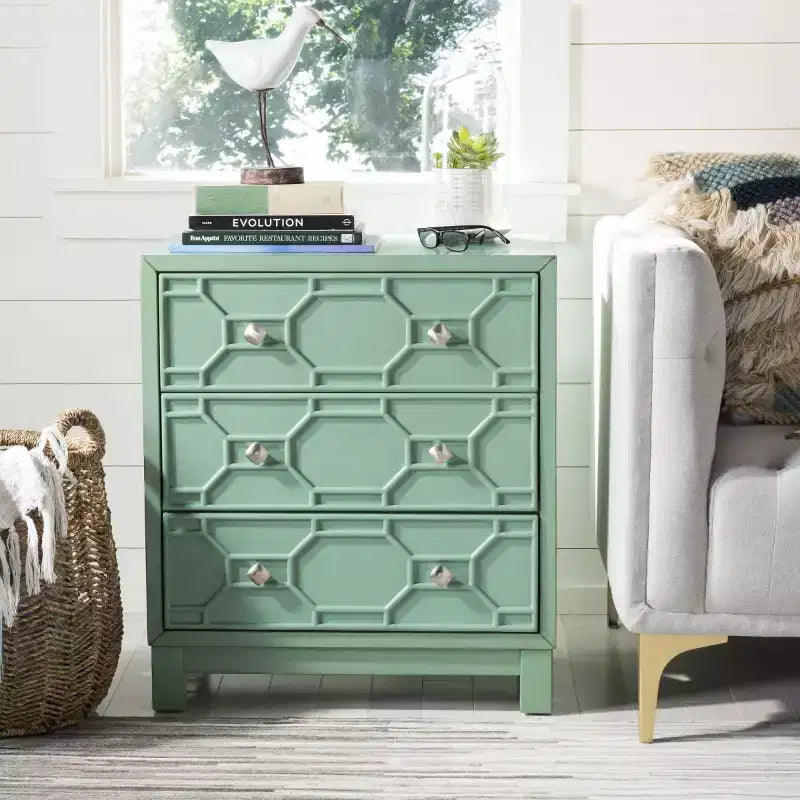Commode à 3 tiroirs Izumi - CHS9201 - Turquoise - Safavieh