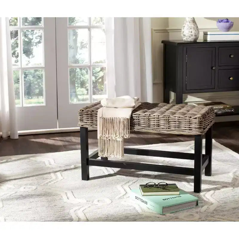 Banc Omari Wicker - SEA7014 - Gris - Safavieh