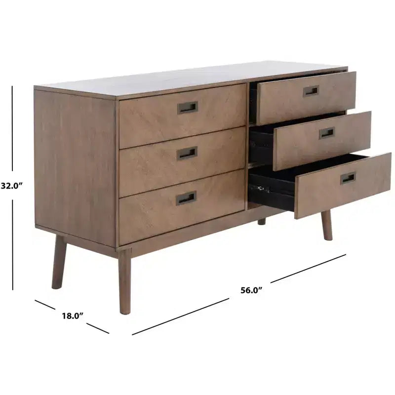 Donald 6 Drawer Mid-Centry Dresser - SFV2110 - Safavieh Couture