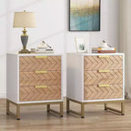 Lot de 2 tables de chevet Lantine Modern à 3 tiroirs