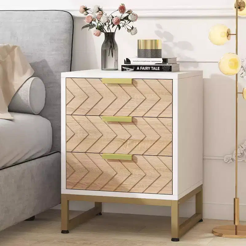 Lot de 2 tables de chevet Lantine Modern à 3 tiroirs