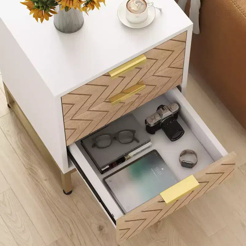 Lot de 2 tables de chevet Lantine Modern à 3 tiroirs