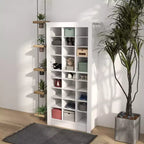 Meuble à chaussures étroit HOMCOM de 58 po pour entrée, organisateur de rangement de chaussures haut avec étagères réglables pour 27 paires de chaussures pour couloir, blanc