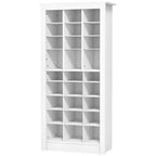 Meuble à chaussures étroit HOMCOM de 58 po pour entrée, organisateur de rangement de chaussures haut avec étagères réglables pour 27 paires de chaussures pour couloir, blanc
