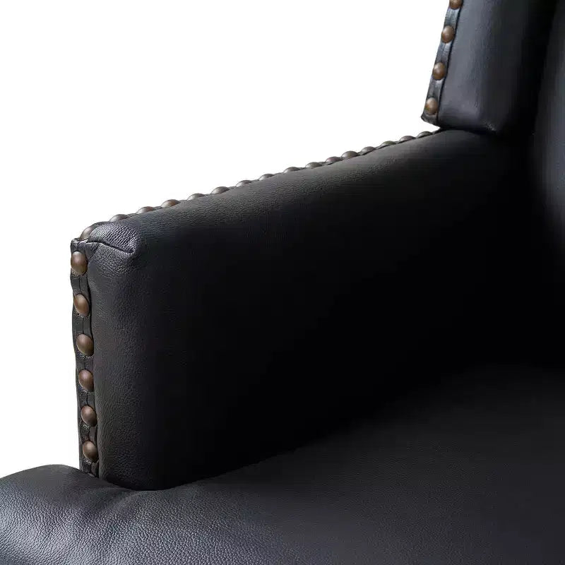 Fauteuil en cuir véritable Pedro avec cadre en bois massif et coussin d'assise amovible, lot de 2 | ART OF LIVING DESIGNS