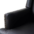 Fauteuil en cuir véritable Pedro avec cadre en bois massif et coussin d'assise amovible, lot de 2 | ART OF LIVING DESIGNS