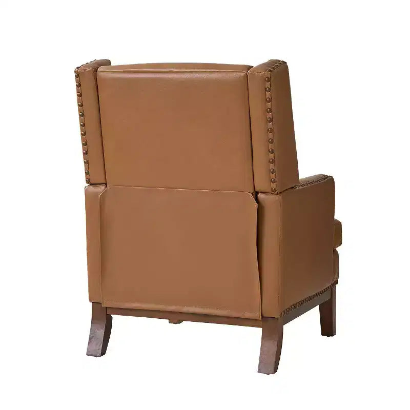Fauteuil en cuir véritable Pedro avec cadre en bois massif et coussin d'assise amovible, lot de 2 | ART OF LIVING DESIGNS