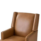 Fauteuil en cuir véritable Pedro avec cadre en bois massif et coussin d'assise amovible, lot de 2 | ART OF LIVING DESIGNS