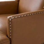 Fauteuil en cuir véritable Pedro avec cadre en bois massif et coussin d'assise amovible, lot de 2 | ART OF LIVING DESIGNS