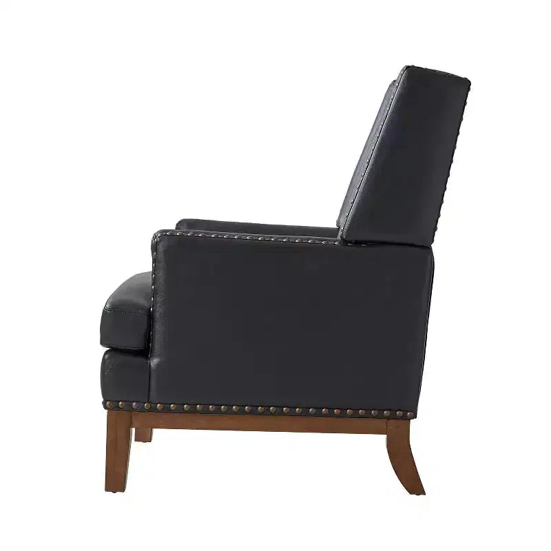 Fauteuil en cuir véritable Pedro avec cadre en bois massif et coussin d'assise amovible, lot de 2 | ART OF LIVING DESIGNS
