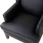 Fauteuil en cuir véritable Pedro avec cadre en bois massif et coussin d'assise amovible, lot de 2 | ART OF LIVING DESIGNS