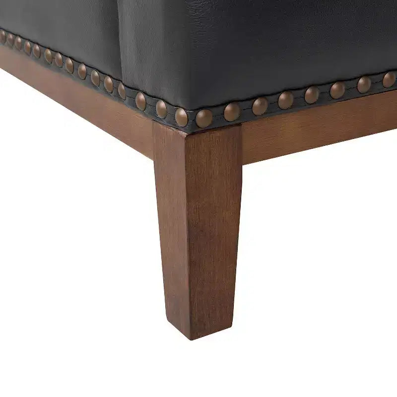 Fauteuil en cuir véritable Pedro avec cadre en bois massif et coussin d'assise amovible, lot de 2 | ART OF LIVING DESIGNS