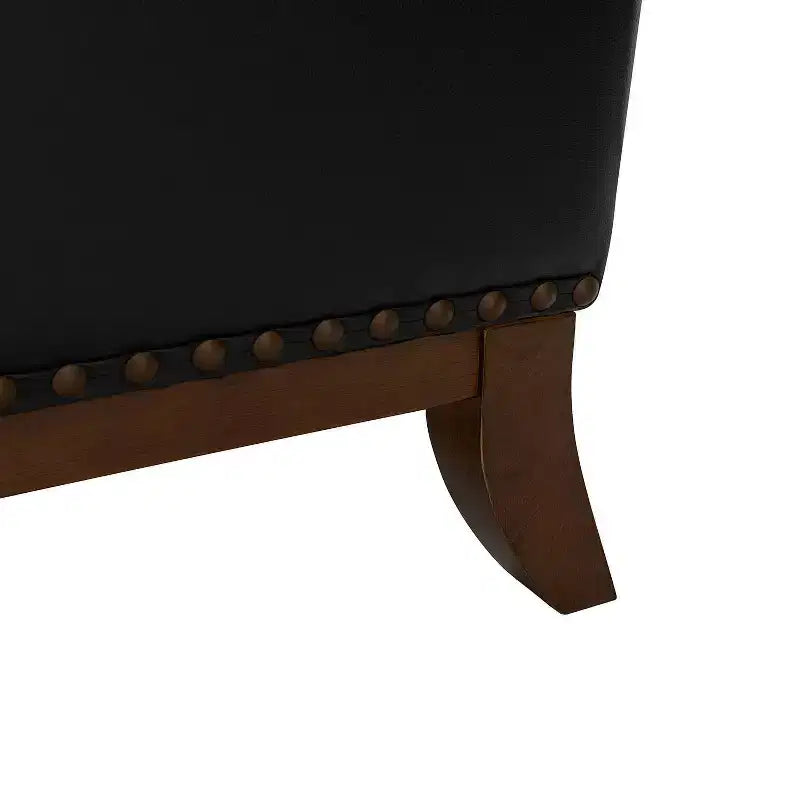 Fauteuil en cuir véritable Pedro avec cadre en bois massif et coussin d'assise amovible, lot de 2 | ART OF LIVING DESIGNS