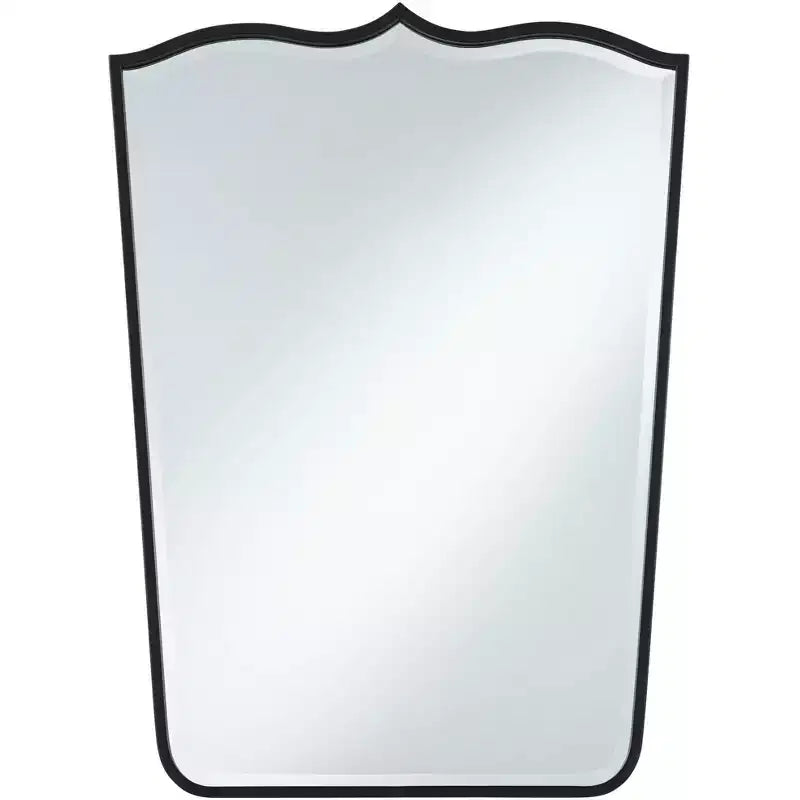 Uttermost Gaylia Satin Black 27 x 36 3/4 Curve Top Mirror