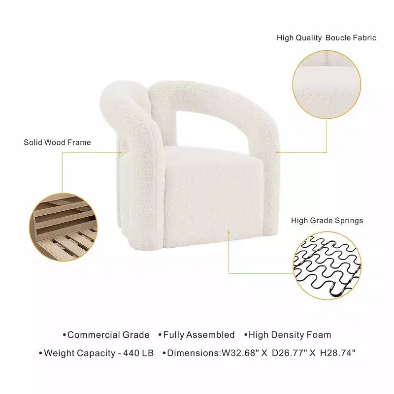 Fauteuil d'appoint rembourré Darian Modern Boucle - Manhattan Comfort