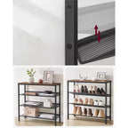VASAGLE Étagère à chaussures 4 niveaux pour entrée, peut contenir 12 à 15 paires