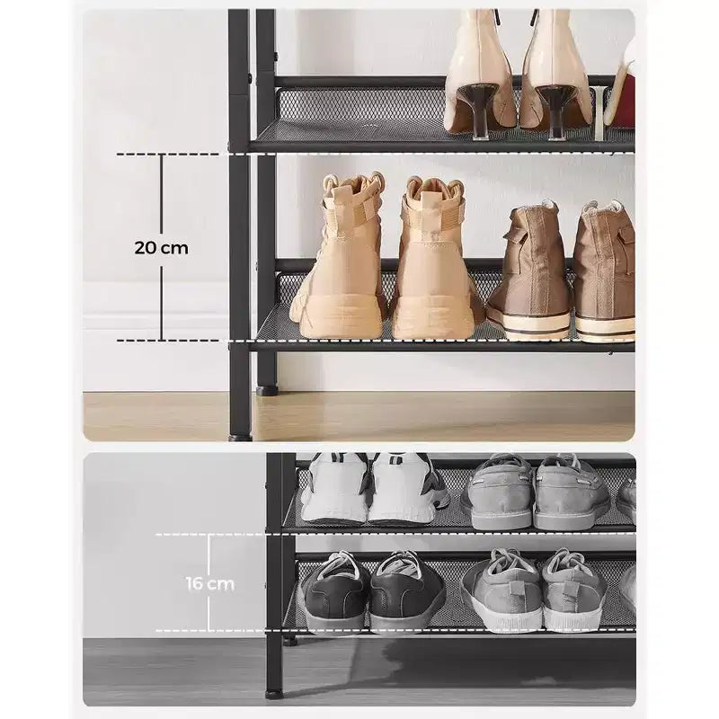 VASAGLE Étagère à chaussures 4 niveaux pour entrée, peut contenir 12 à 15 paires