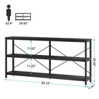 Lantine Meuble TV console à 3 niveaux de 140 cm de long pour canapé