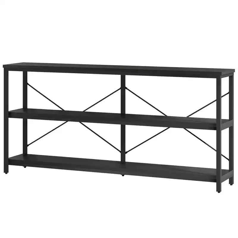 Lantine Meuble TV console à 3 niveaux de 140 cm de long pour canapé