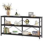 Lantine Meuble TV console à 3 niveaux de 140 cm de long pour canapé