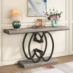 Tribesigns Table Console d'entrée 55" avec Base en Métal Géométrique