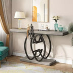 Tribesigns Table Console d'entrée 55" avec Base en Métal Géométrique
